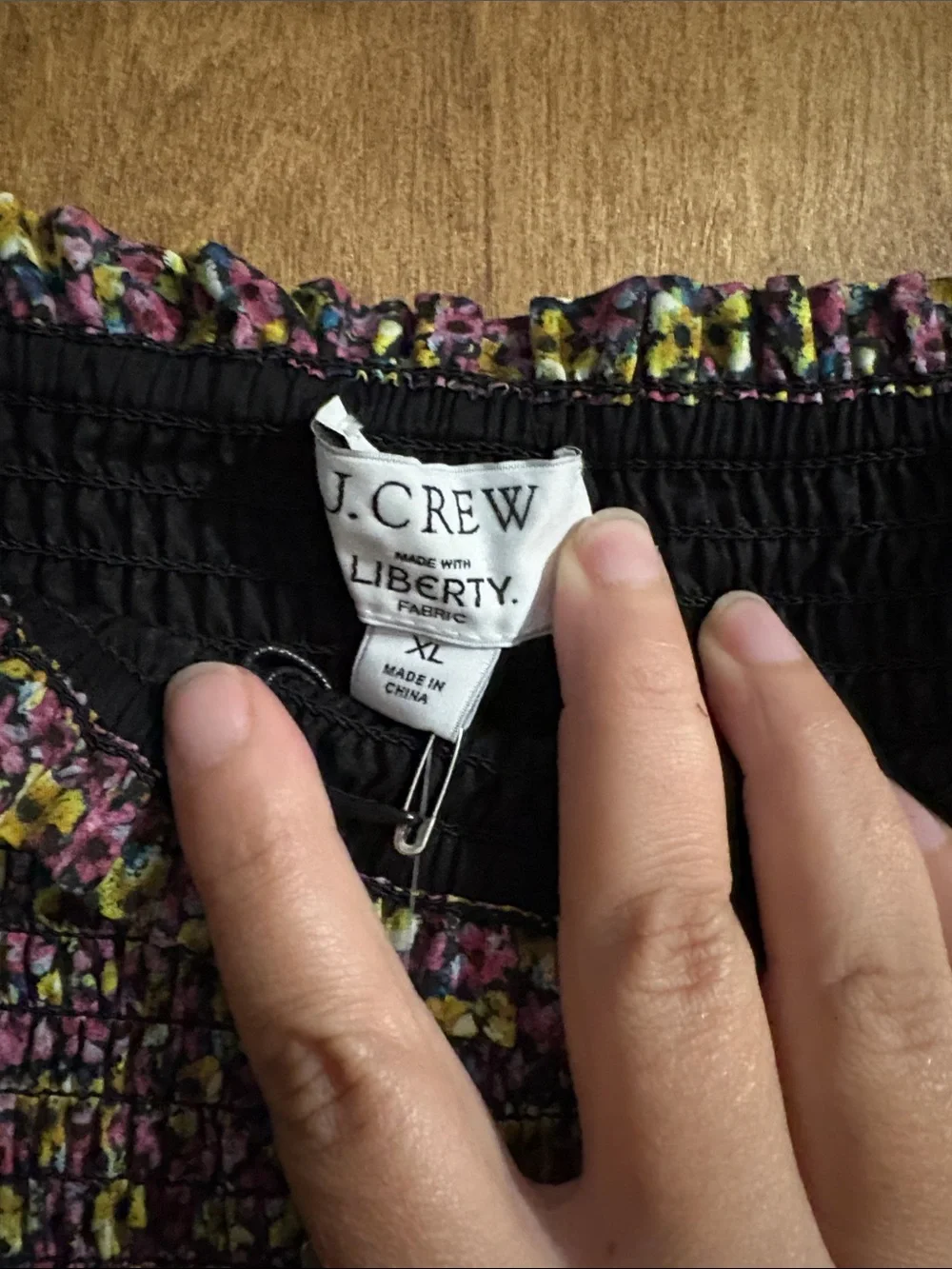 J. Crew Purple Floral Smocked Midi Dress